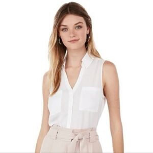Express White Sleeveless Portofino Shirt Size S